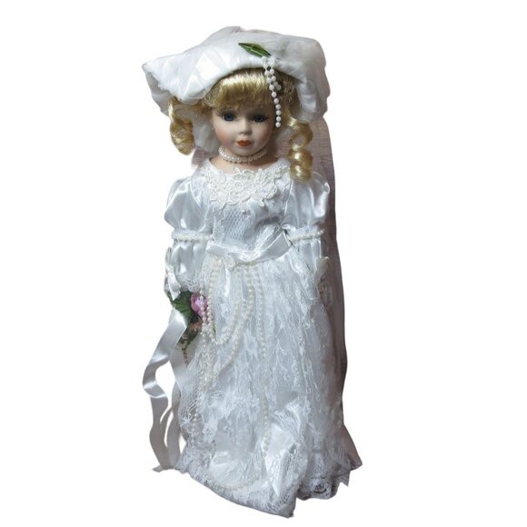 UniQue Porcelain Doll Collection Bride 16"  - Rosalie #16304C - Picture 1 of 9